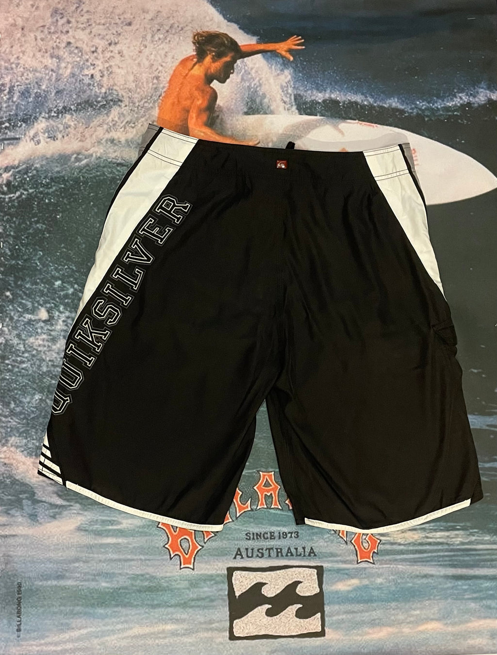 vintage black quicksilver boardies w34
