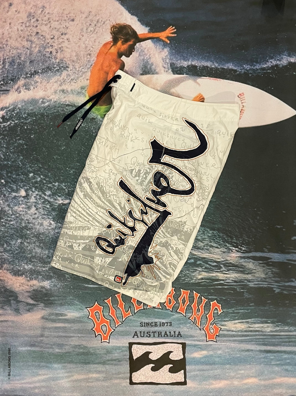 White Quicsilver boardies w33