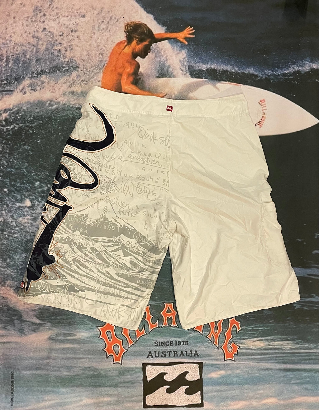 White Quicsilver boardies w33
