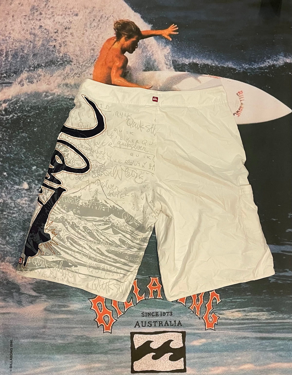 White Quicsilver boardies w33